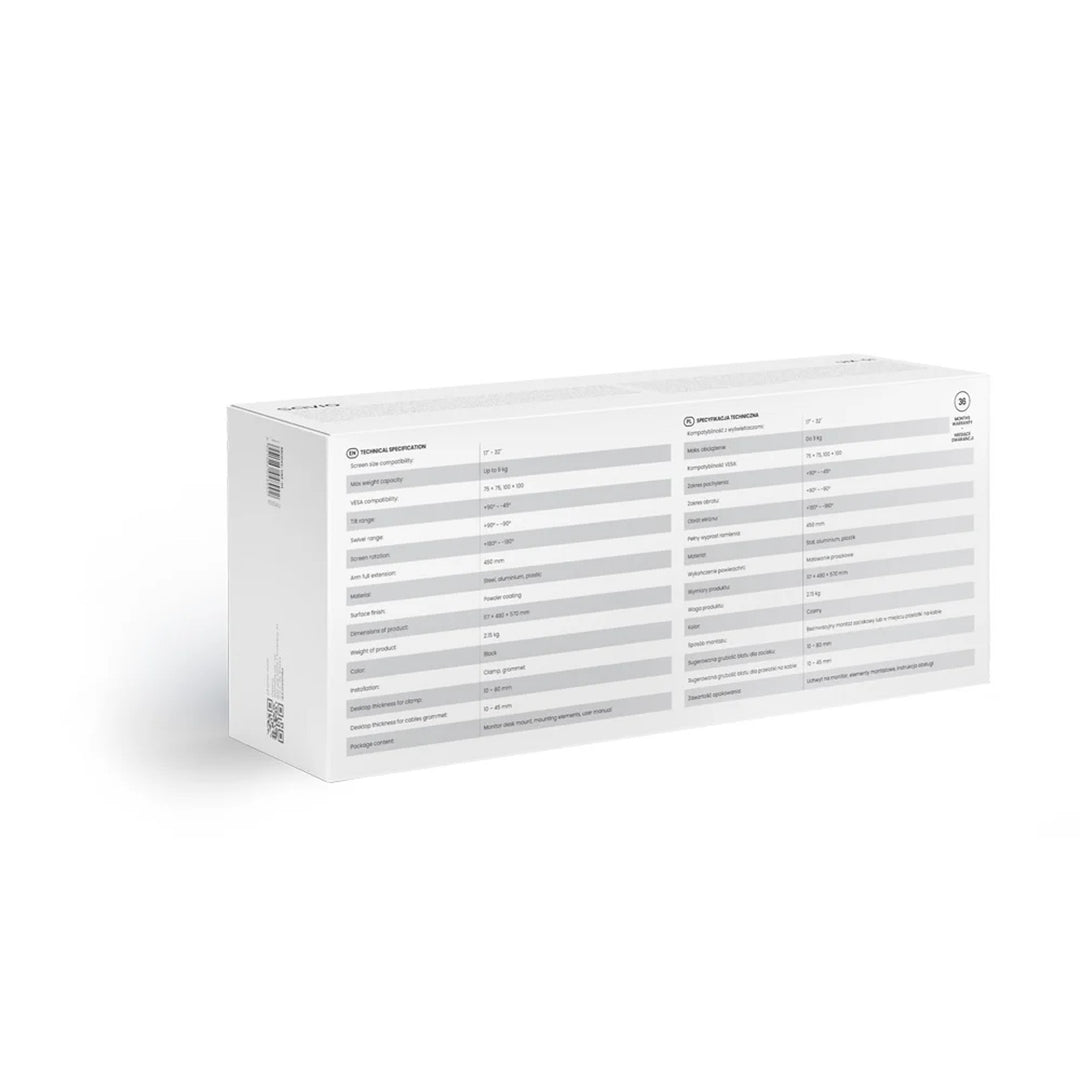 Support de bureau pour moniteur 17-32'' SAVIO, 2-9 kg, sur vérin à gaz, UM-01