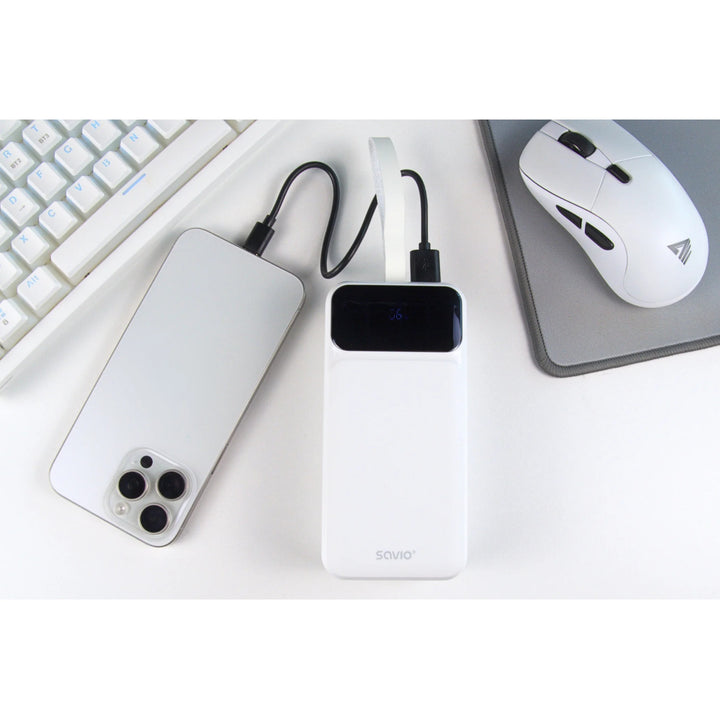 Powerbank SAVIO, 2 ports USB, 1 port USB-C, Quick Charge, Power Delivery, SAVBA-11