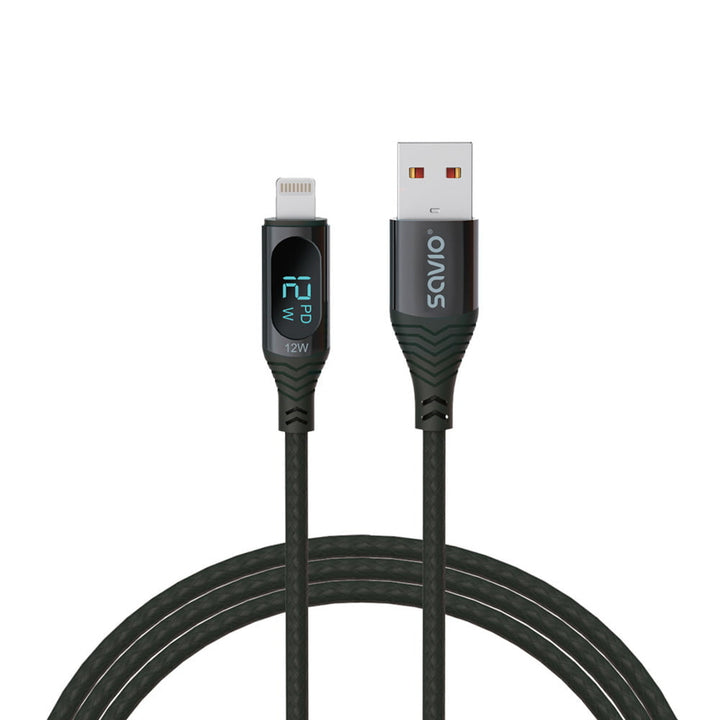 Câble USB à Lightning Savio, affichage numérique, longueur 1m, SAVKABELCL-173