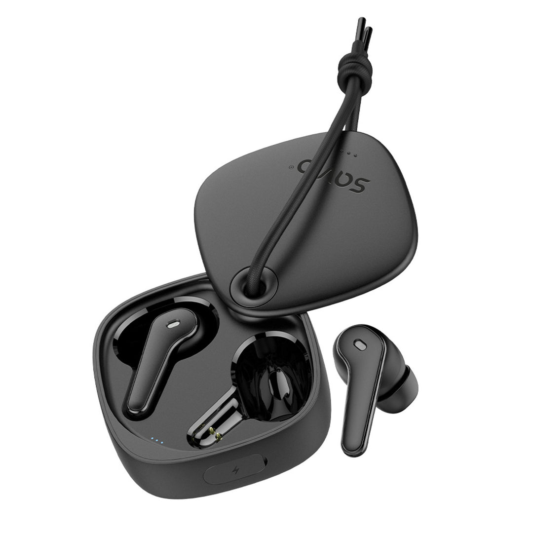 Casque sans fil Savio, Bluetooth 5.3, ENC, USB-C, noir, SAVSLTWS-11