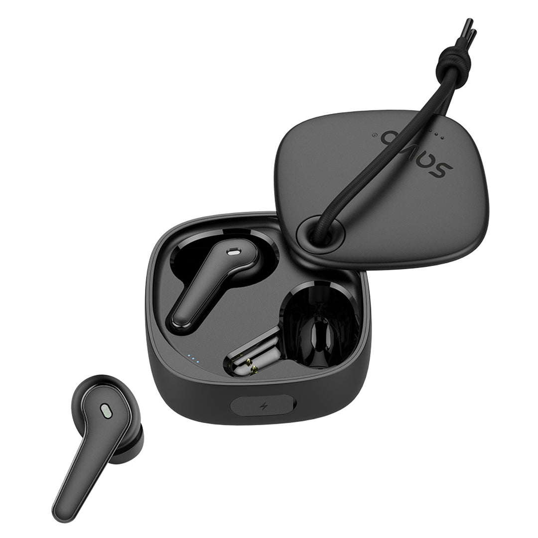 Casque sans fil Savio, Bluetooth 5.3, ENC, USB-C, noir, SAVSLTWS-11