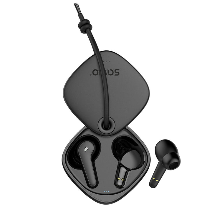Casque sans fil Savio, Bluetooth 5.3, ENC, USB-C, noir, SAVSLTWS-11