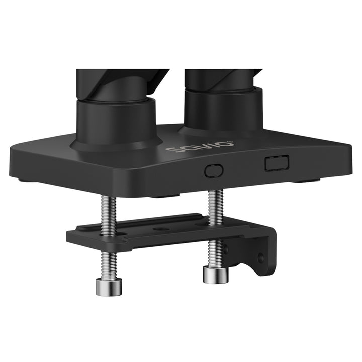 Support de bureau Savio pour double écran, 17-32'', 9kg de charge par écran, VESA, mécanisme à ressort, noir, SAVUM-04