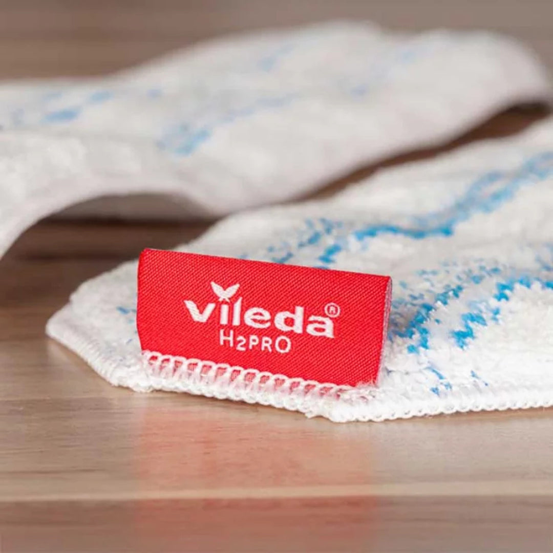 Vileda H2prO mop plat, 100% séparation eau propre/eau sale, deux réservoirs, pad microfibre, embout 360°, 175774