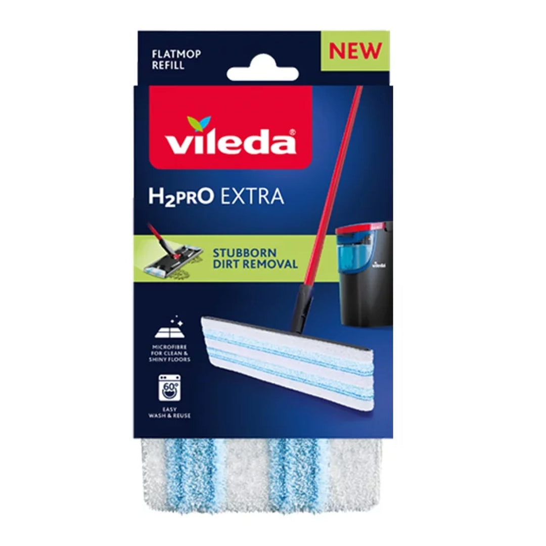 Vileda H2prO mop insert plat, microfibre, lavable en machine, 175786