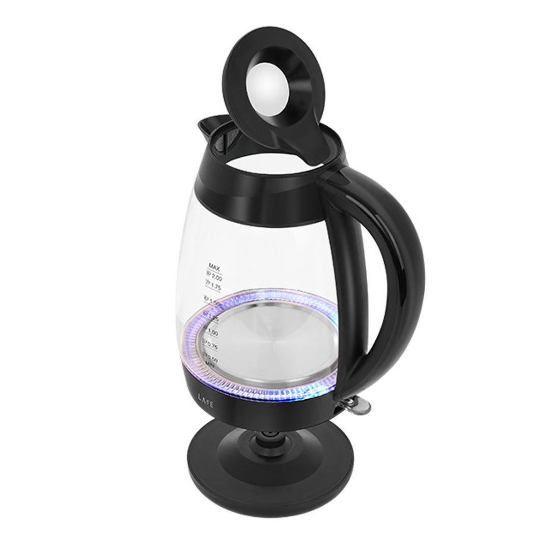 Bouilloire électrique Lafe, puissance 2200W, capacité 2l, verre, Essential XL