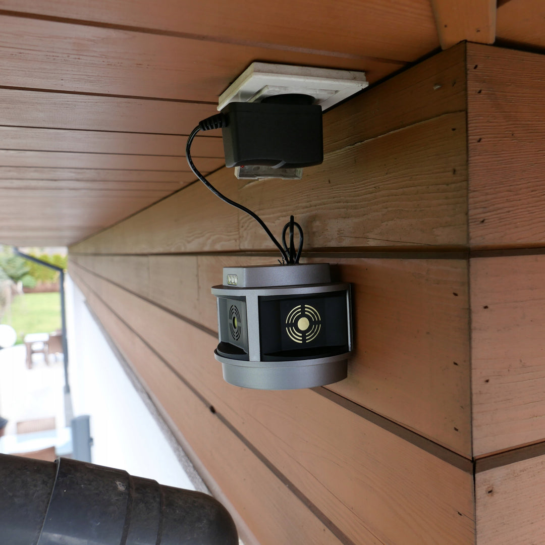 Répulsif pour rongeurs, répulsif pour martres, répulsif pour souris Viano, générateur d'ultrasons, panneau stroboscopique, trois haut-parleurs, Trio-Strob