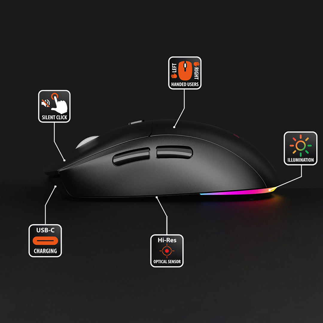 Souris sans fil 2-en-1 (BT/RF) silencieuse et rechargeable MT1124, Media-Tech