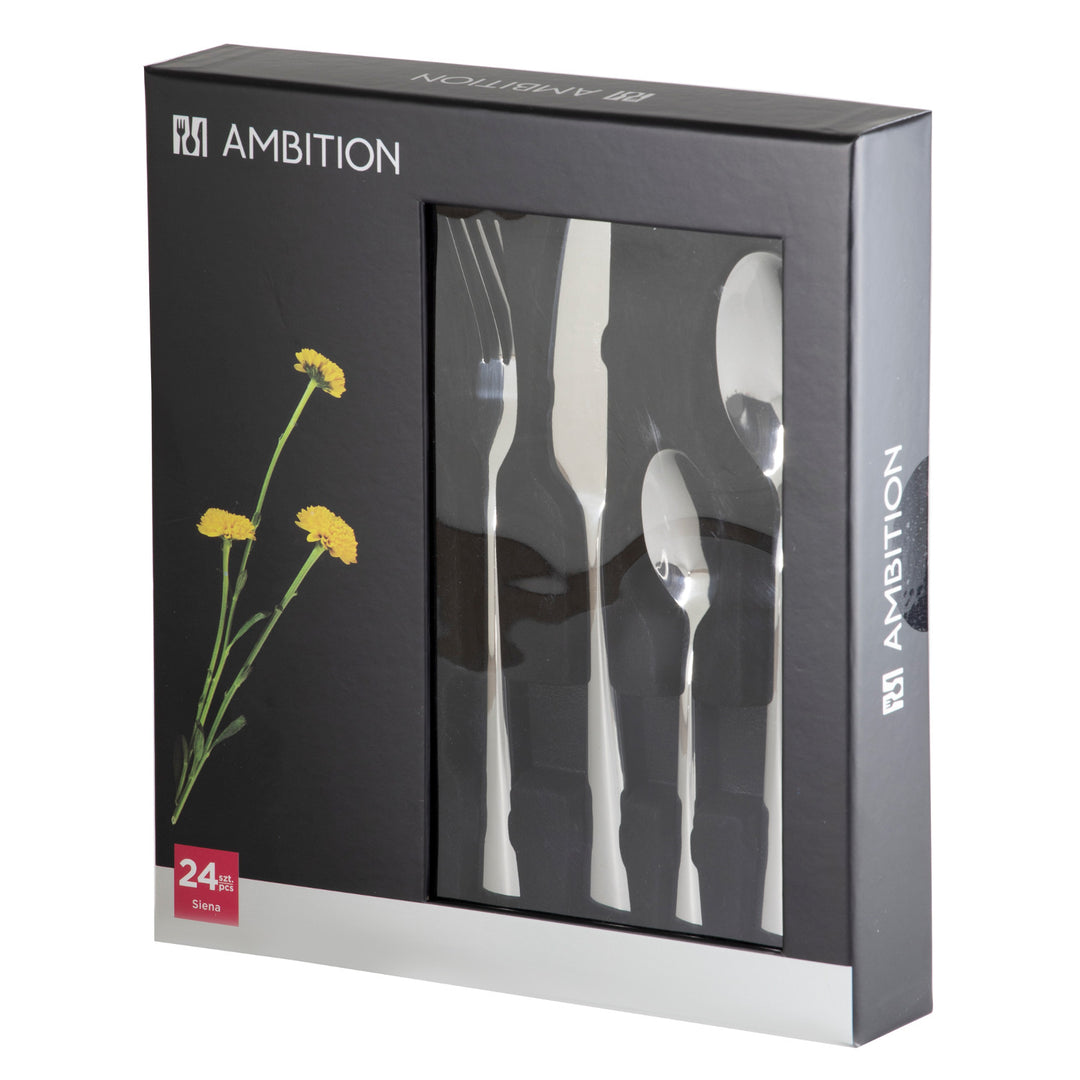 Set de couverts pour 6 personnes Siena 24 pièces Coffret cadeau AMBITION