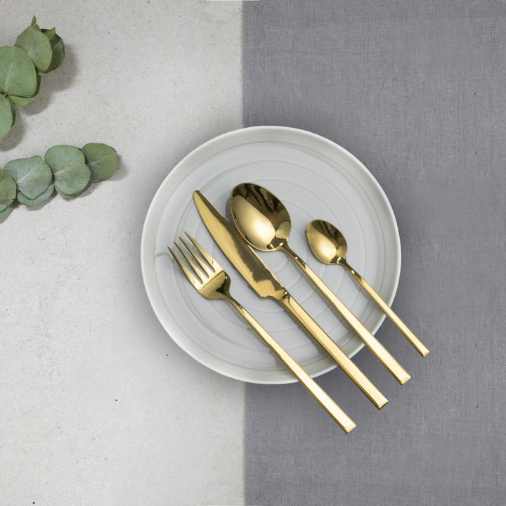 Set de couverts pour 6 personnes Como Gold 24 pièces Coffret cadeau AMBITION
