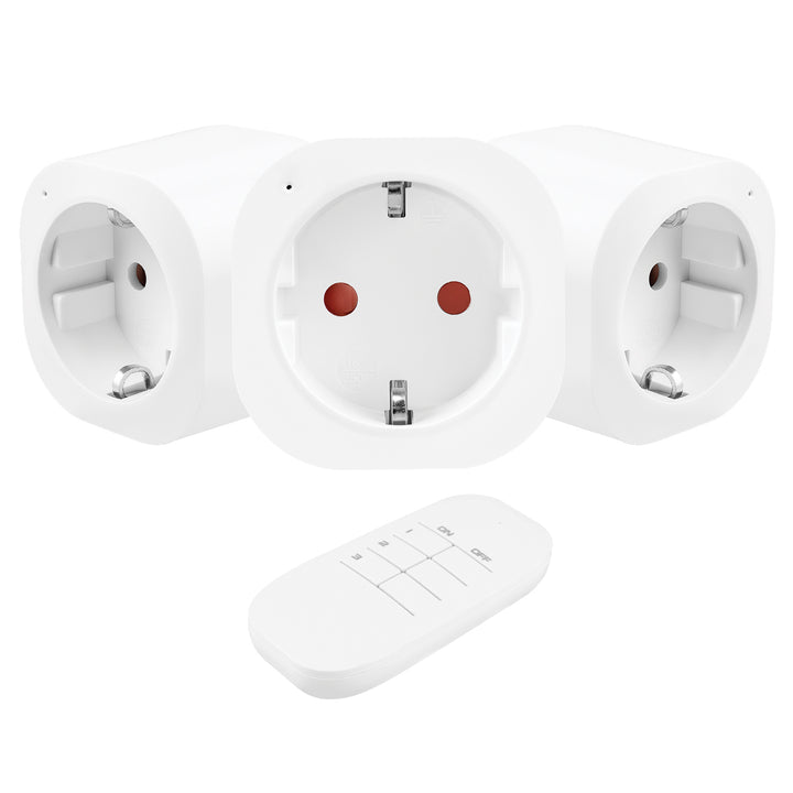 Prises commandées par télécommande GreenBlue, lot de 3, programmables, portée jusqu'à 30 m, 220-240 V CA, 50/60 Hz, 16 A, 433 MHz, GB313 F