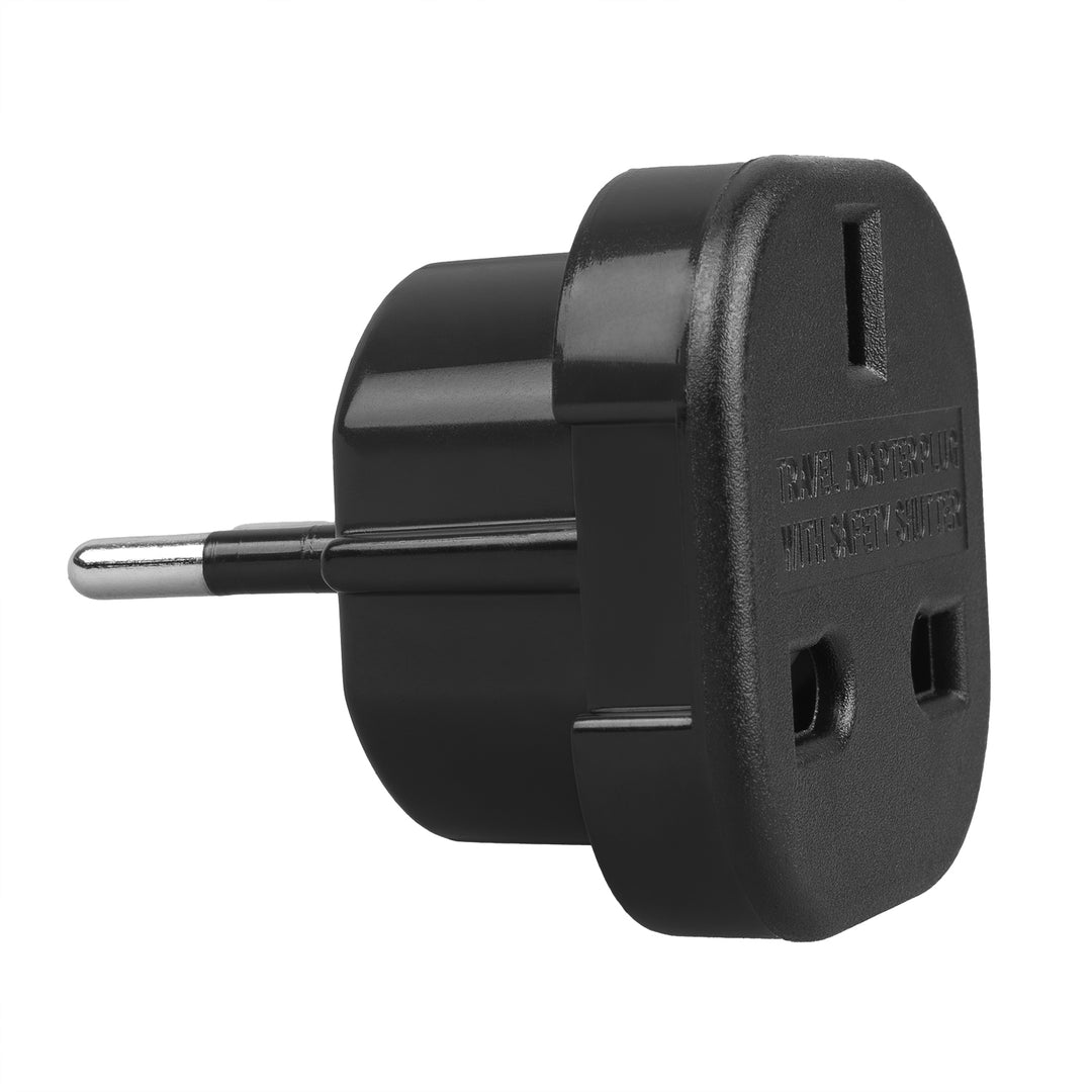 Adaptateur Maclean UK socket vers EU plug, noir, MCE72, 4 pièces