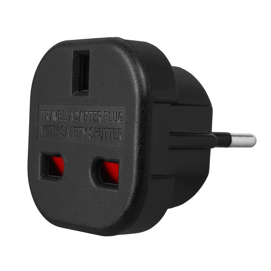 Adaptateur Maclean UK socket vers EU plug, noir, MCE72, 4 pièces