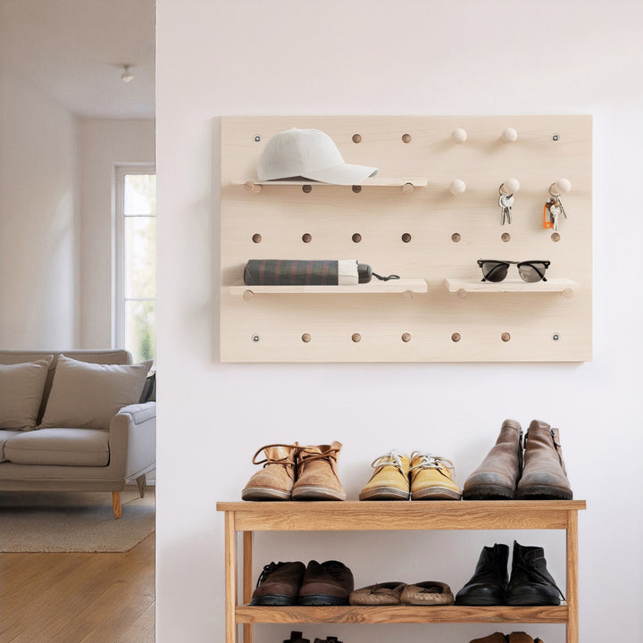 Organisateur de tableau blanc en bois Maclean, couleur bois clair, 40x60cm, max. 20kg, MC-130 WD, 2 pièces