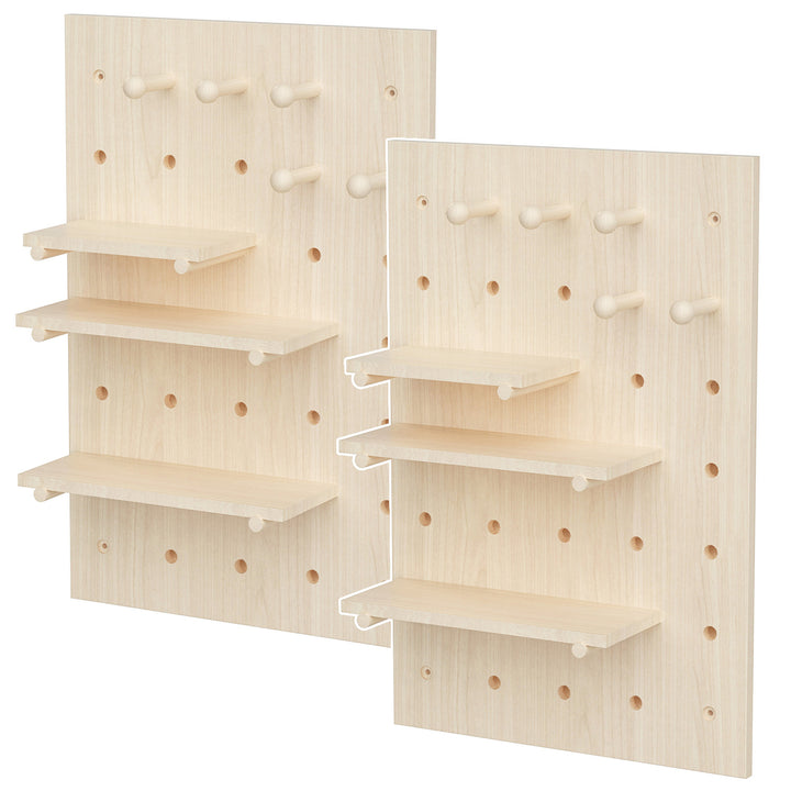 Organisateur de tableau blanc en bois Maclean, couleur bois clair, 40x60cm, max. 20kg, MC-130 WD, 2 pièces