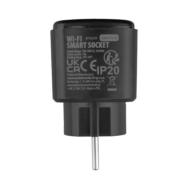 Prise WiFi GreenBlue à commande à distance, compatible Android/iOS/Alexa/Google Home, minuterie, compteur de consommation, max. 16 A/3 840 W, GB735 B