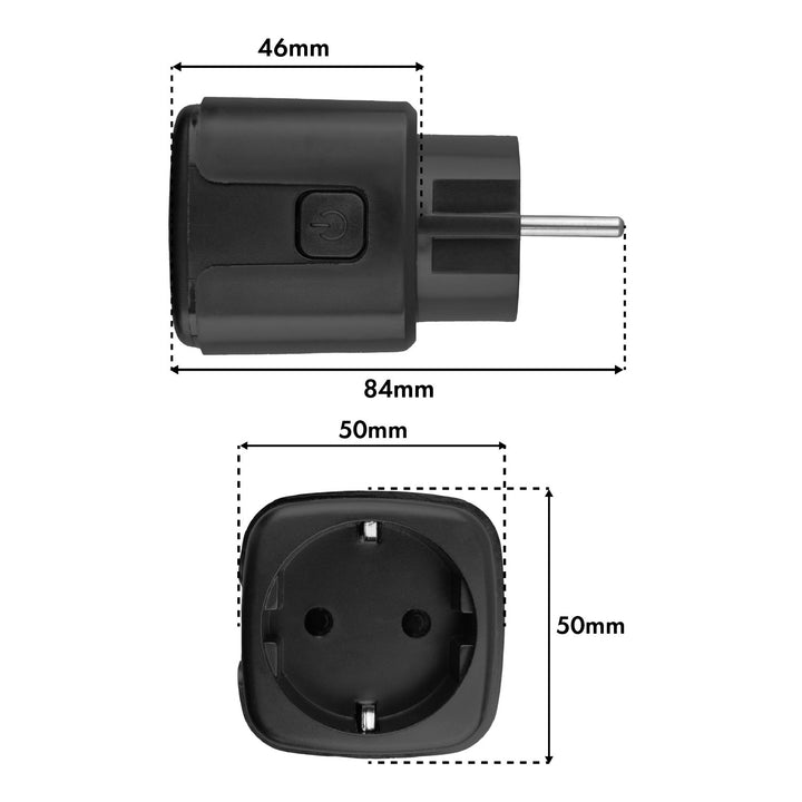 Prise WiFi GreenBlue à commande à distance, compatible Android/iOS/Alexa/Google Home, minuterie, compteur de consommation, max. 16 A/3 840 W, GB735 B