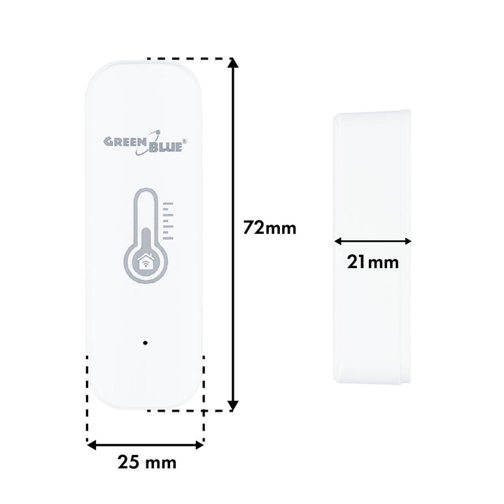 Capteur de température et d'humidité WiFi GreenBlue, compatible Android/iOS/Alexa/Google Home, 3,0 V CC, LR03 x 2, GB737
