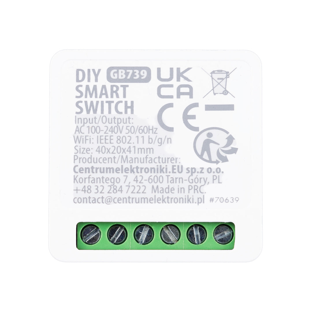 Relais WiFi encastrable GreenBlue, compatible Android/iOS/Alexa/Google Home, 100-240 V CA, 50/60 Hz, max. 16 A, pour LED 150 W, GB739