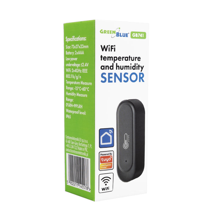 Capteur externe de température et d'humidité WiFi GreenBlue, Android/iOS, 3,0 V CC, LR03 x 2, IP65, GB741