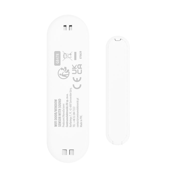 Contacteur sans fil / capteur d'ouverture WiFi GreenBlue, Android/iOS, pour portes / fenêtres, 3,0 V CC, LR03x2, avec alarme, GB478