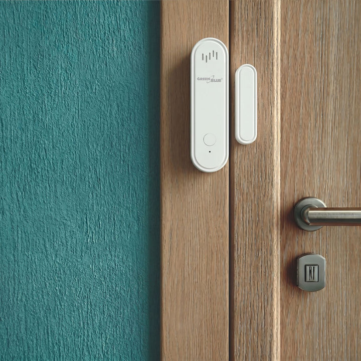 Contacteur sans fil / capteur d'ouverture WiFi GreenBlue, Android/iOS, pour portes / fenêtres, 3,0 V CC, LR03x2, avec alarme, GB478