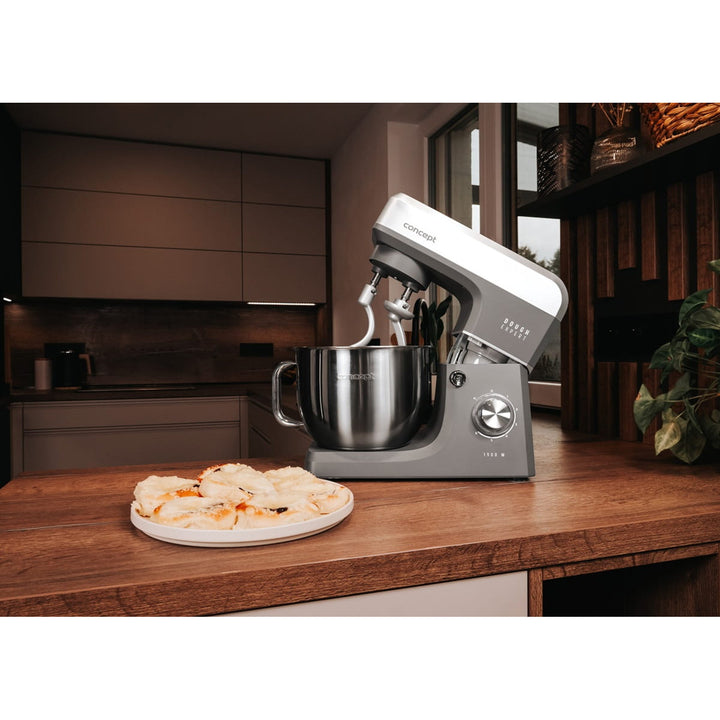 Robot pâtissier Concept Dough Expert, puissance 1900 W, double crochet, fonction de chauffage du bol, 6 vitesses différentes, RM6010