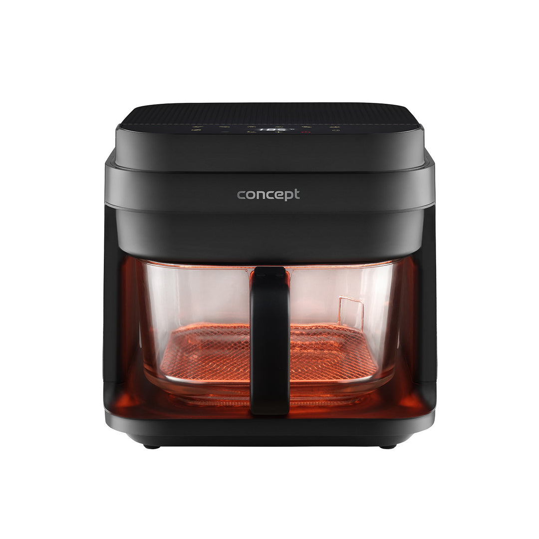 Friteuse sans huile Concept Glass&Fast, capacité 5,5 L, 7 programmes, écran tactile LED, mode de cuisson sain, récipient en verre, FR5500