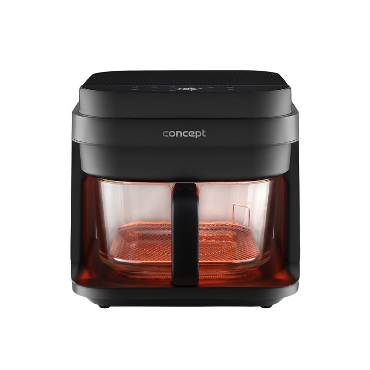 Friteuse sans huile Concept Glass&Fast, capacité 5,5 L, 7 programmes, écran tactile LED, mode de cuisson sain, récipient en verre, FR5500