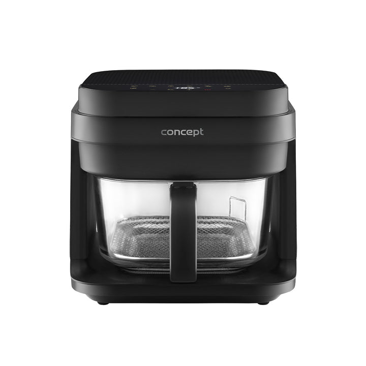 Friteuse sans huile Concept Glass&Fast, capacité 5,5 L, 7 programmes, écran tactile LED, mode de cuisson sain, récipient en verre, FR5500