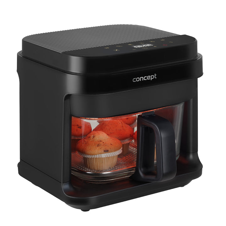 Friteuse sans huile Concept Glass&Fast, capacité 5,5 L, 7 programmes, écran tactile LED, mode de cuisson sain, récipient en verre, FR5500