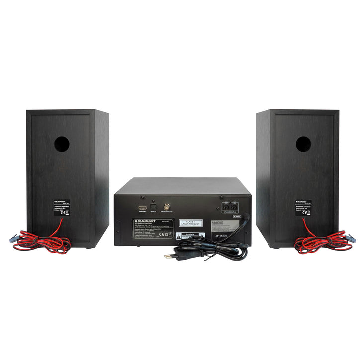 Microchaîne Blaupunkt, puissance 150 W, radio FM, prise AUX et connecteur USB, Bluetooth, entrée HDMI, horloge avec alarme, écran LED, couleur noire, MS30.02BT