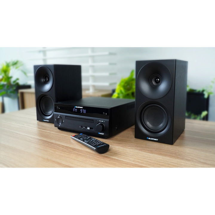Microchaîne Blaupunkt, puissance 150 W, radio FM, prise AUX et connecteur USB, Bluetooth, entrée HDMI, horloge avec alarme, écran LED, couleur noire, MS30.02BT