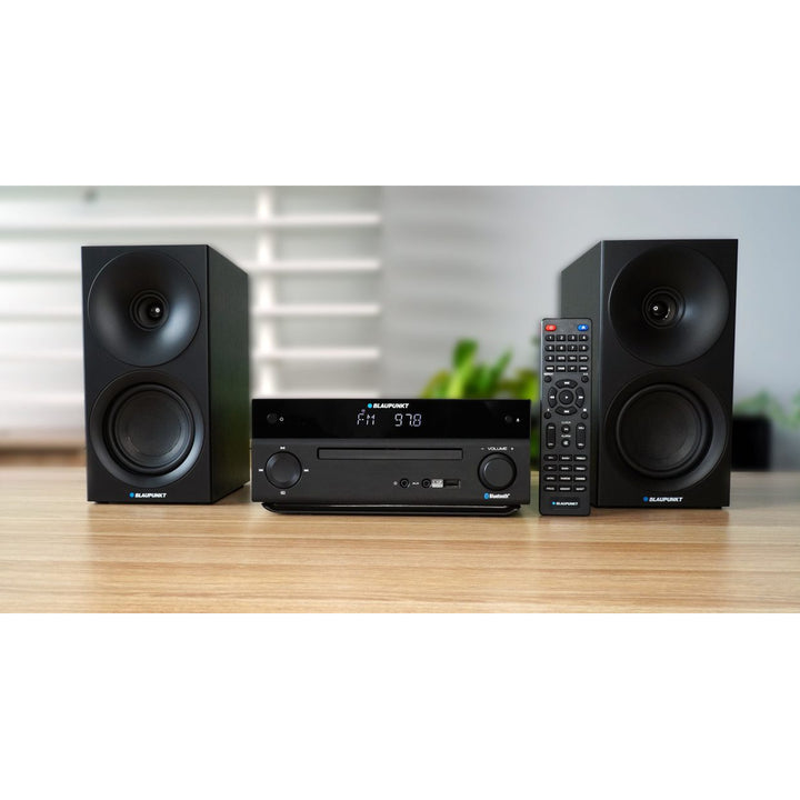 Microchaîne Blaupunkt, puissance 150 W, radio FM, prise AUX et connecteur USB, Bluetooth, entrée HDMI, horloge avec alarme, écran LED, couleur noire, MS30.02BT