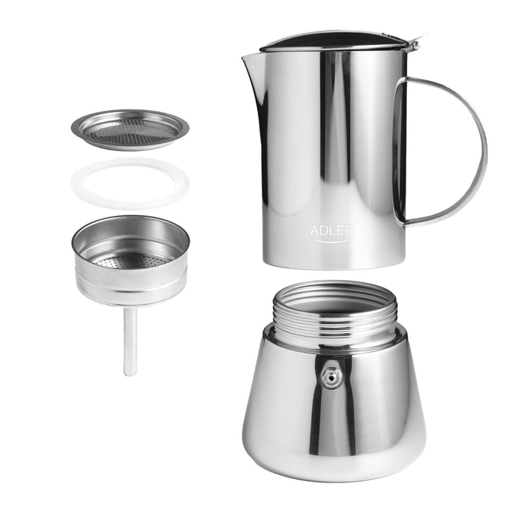Cafetière Adler, cafetière expresso, capacité 620 ml, couleur argent acier, AD 4417