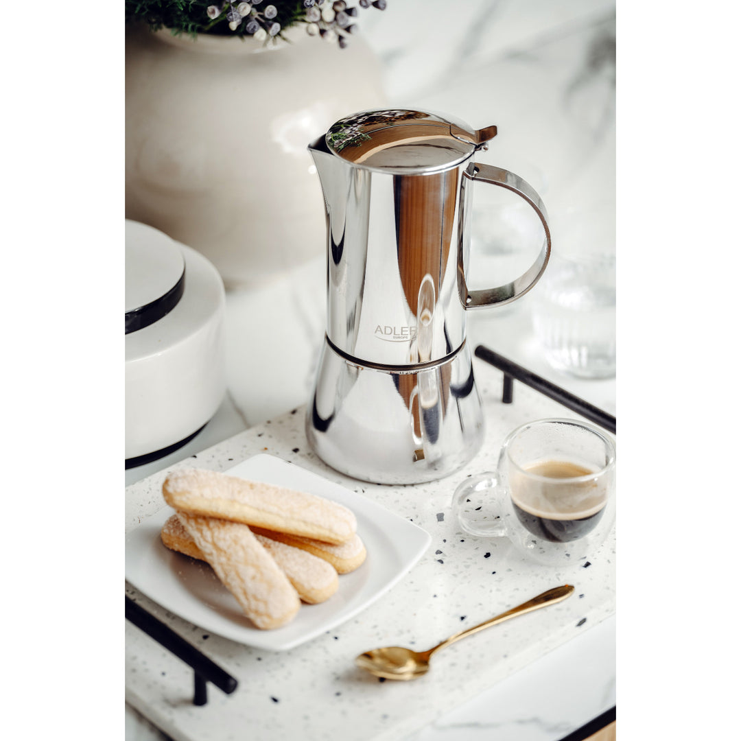 Cafetière Adler, cafetière expresso, capacité 620 ml, couleur argent acier, AD 4417