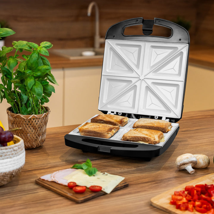 Grille-pain Teesa, plaques en céramique, pour 4 sandwichs, puissance maximale 1500 W, TSA3229B