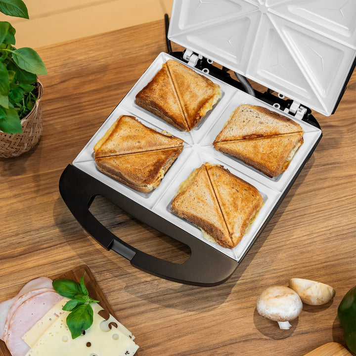 Grille-pain Teesa, plaques en céramique, pour 4 sandwichs, puissance maximale 1500 W, TSA3229B