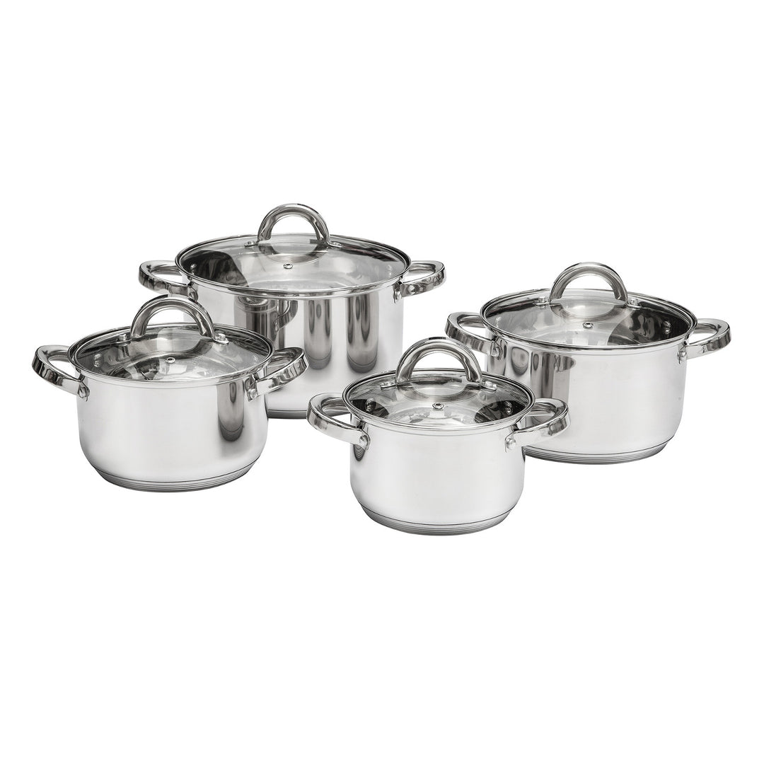 Set de casseroles Ambition, acier inoxydable, 8 pièces, fond épais, Berry