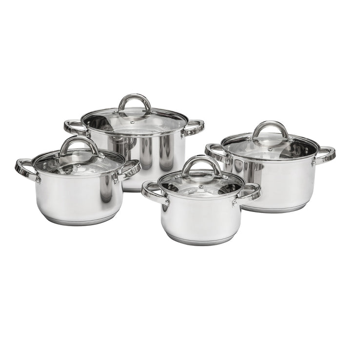 Set de casseroles Ambition, acier inoxydable, 8 pièces, fond épais, Berry