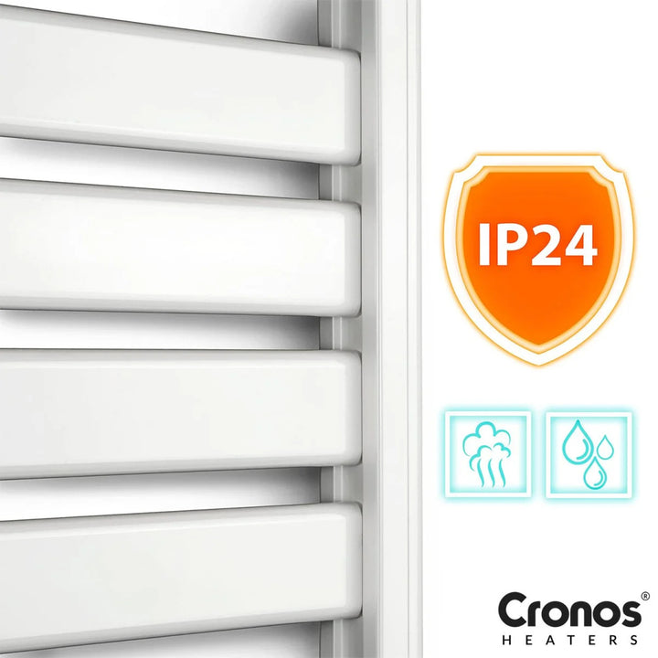 Radiateur électrique de salle de bain Cronos, puissance 500 W, chauffe une pièce jusqu'à 6 m², écran LCD, fonctions AUTO, TIMER et détection de fenêtre ouverte, TW-500