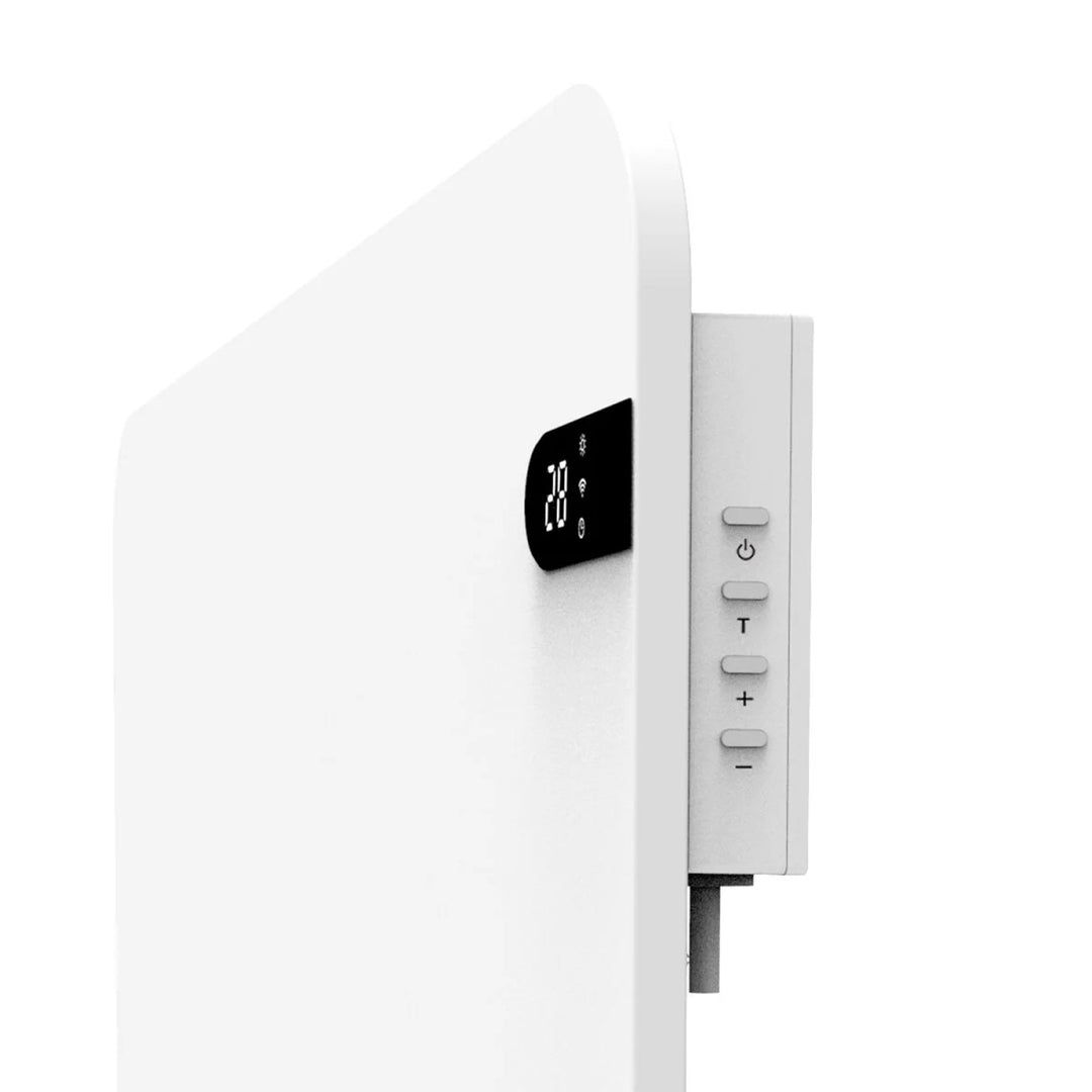 Radiateur électrique Cronos, couleur blanche, puissance 450 W, chauffe une pièce jusqu'à 14 m², thermostat intégré, commande par télécommande, fonction de détection de fenêtre ouverte, pieds inclus, WFH-450TW