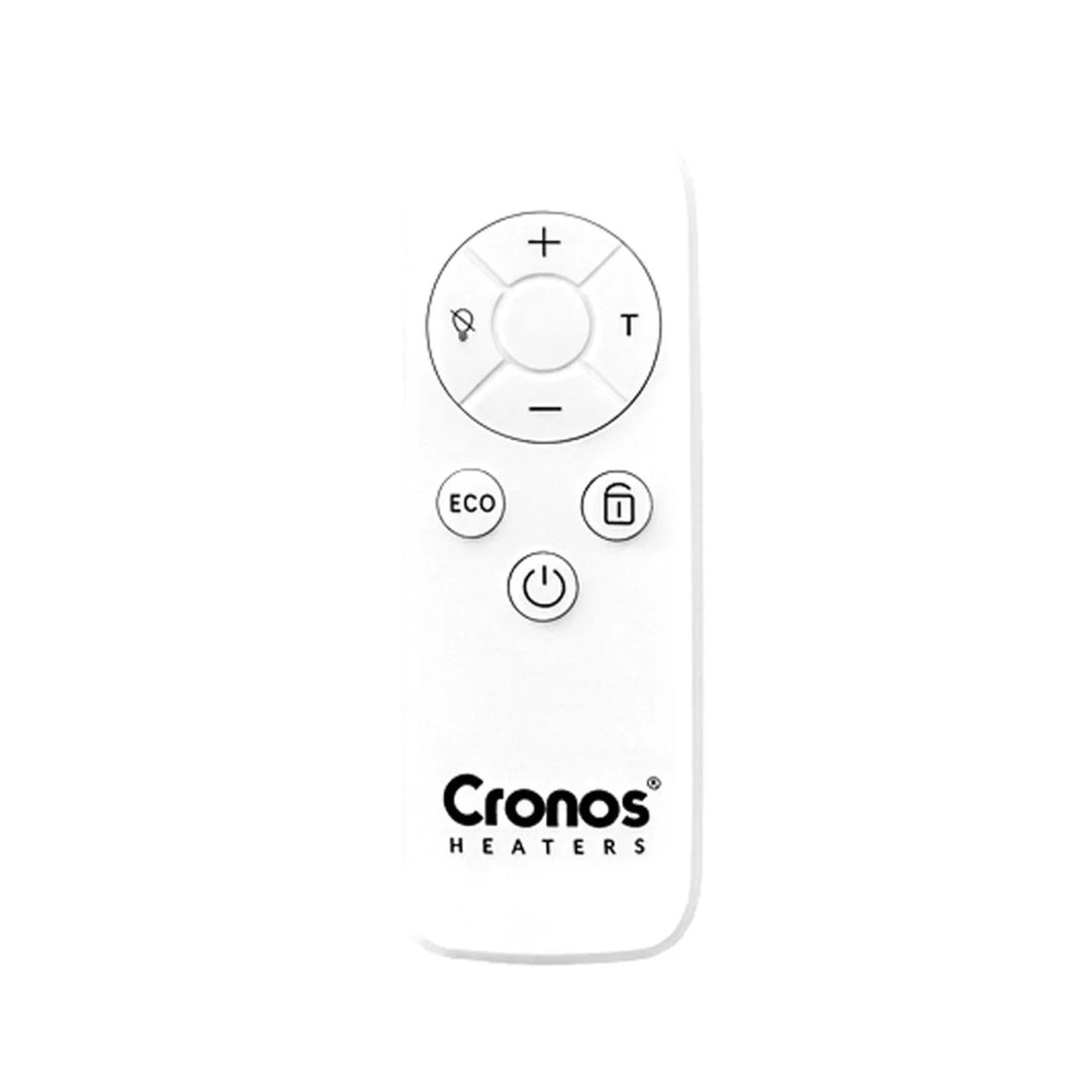 Radiateur électrique Cronos, couleur blanche, puissance 450 W, chauffe une pièce jusqu'à 14 m², thermostat intégré, commande par télécommande, fonction de détection de fenêtre ouverte, pieds inclus, WFH-450TW