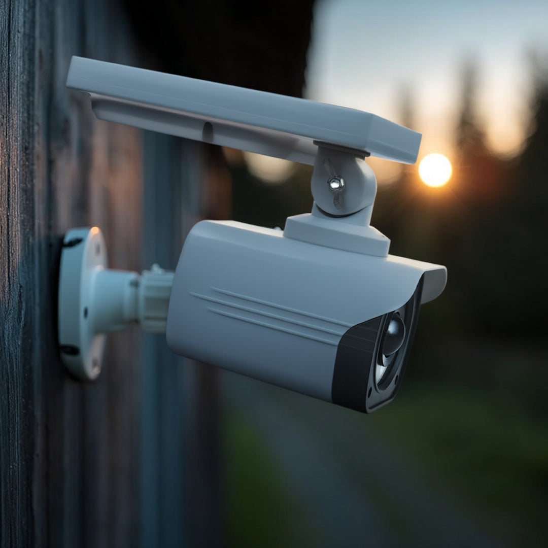 Fausse caméra solaire, LED clignotante, détecteur de mouvement, éclairage LED, autocollant gratuit, SOL1800S, 2 pièces