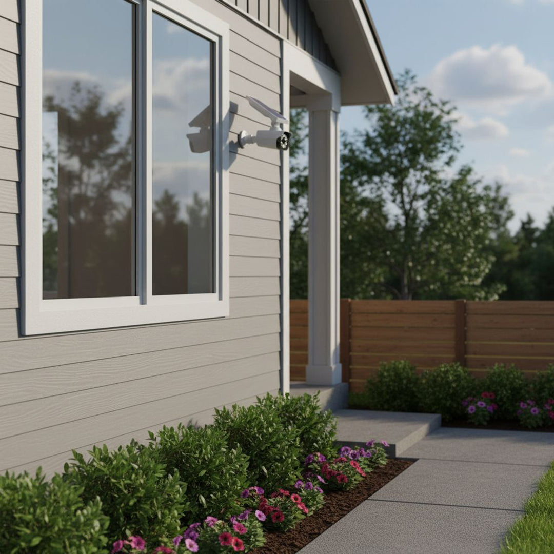 Fausse caméra solaire, LED clignotante, détecteur de mouvement, éclairage LED, autocollant gratuit, SOL1800S, 4 pièces