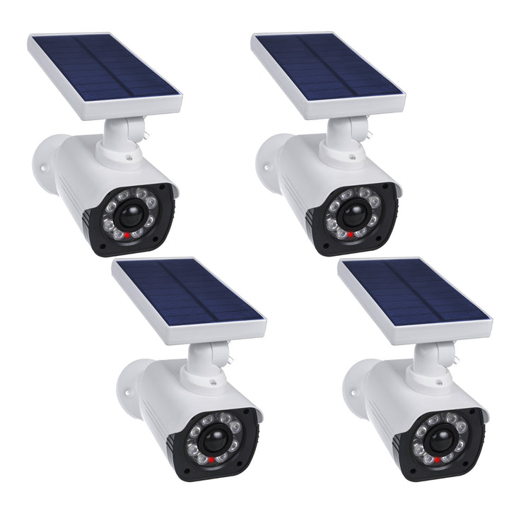 Fausse caméra solaire, LED clignotante, détecteur de mouvement, éclairage LED, autocollant gratuit, SOL1800S, 4 pièces