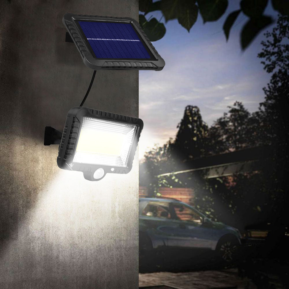 Projecteur solaire LED avec détecteur de mouvement Maclean, IP44, 5 W, 400 lm, 6000 K, batterie lithium 1300 mAh, 5,5 V CC MCE438, 2 pièces