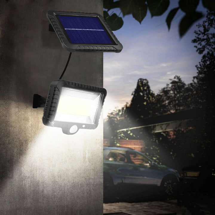 Projecteur solaire LED avec détecteur de mouvement Maclean, IP44, 5 W, 400 lm, 6000 K, batterie lithium 1300 mAh, 5,5 V CC MCE438, 2 pièces
