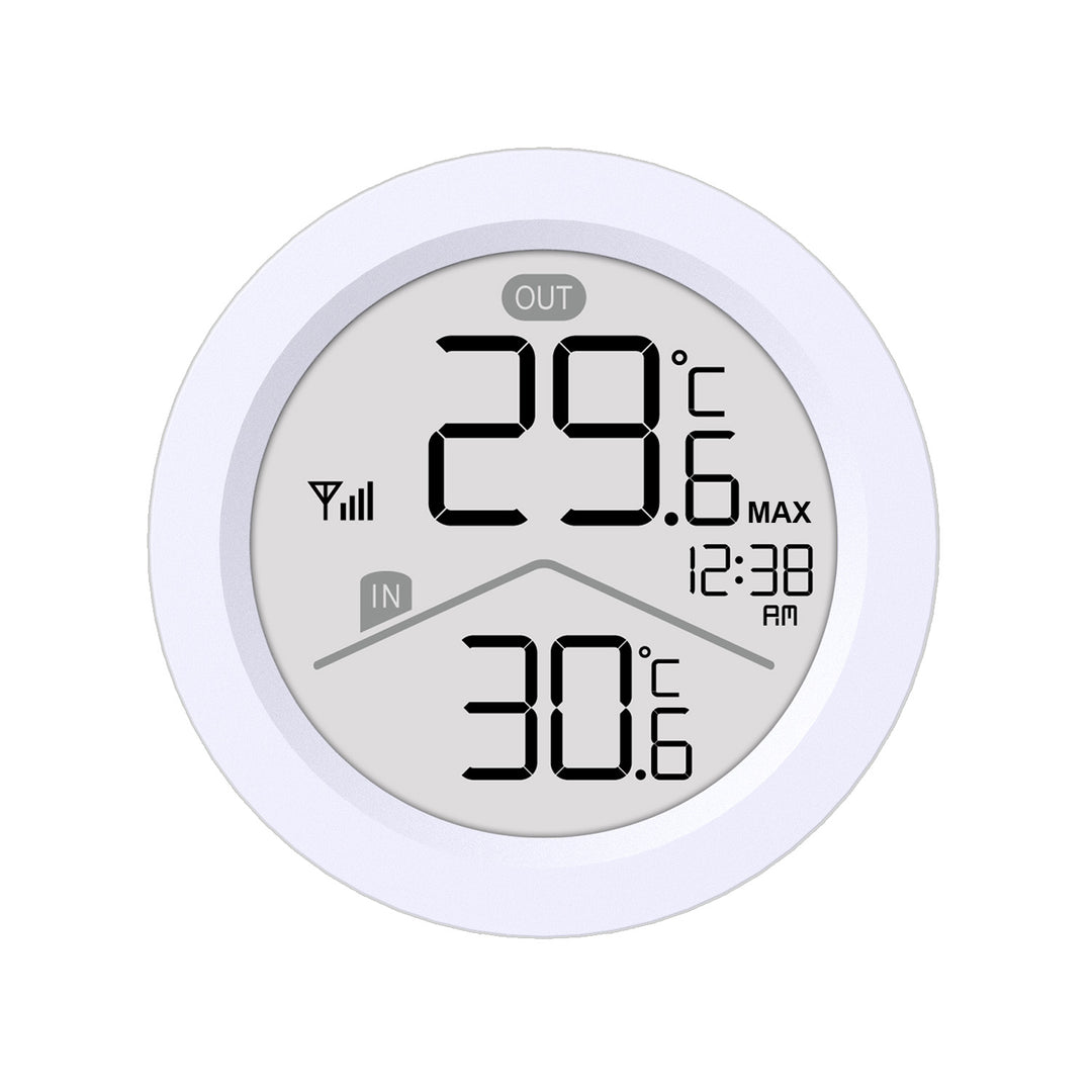 Station météo sans fil GreenBlue, température IN/OUT, horloge, choix entre °C / °F, portée jusqu'à 60 m, GB162, 4 piles AAA