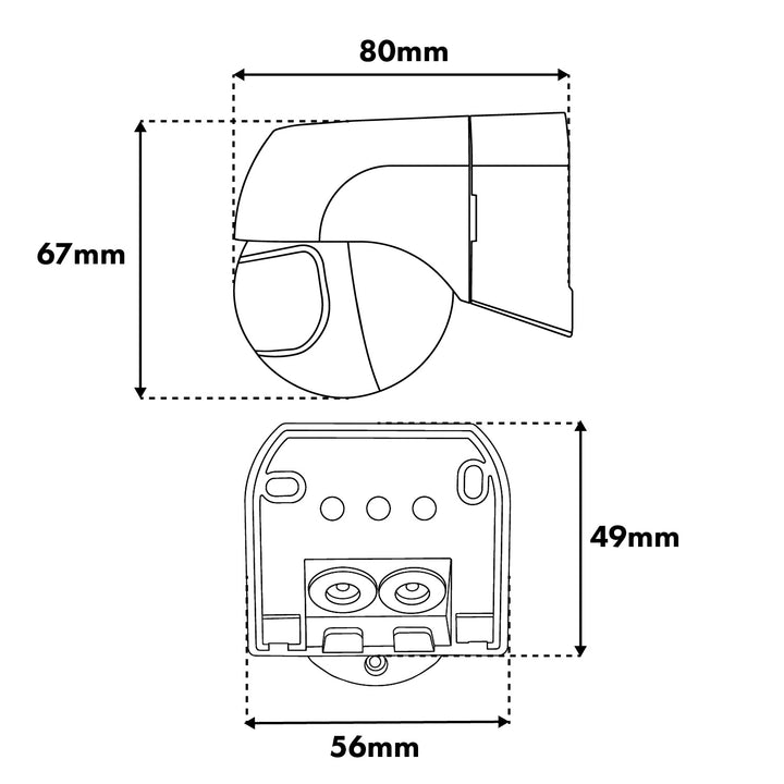 Détecteur de mouvement PIR 12-24 V Maclean, infrarouge, IP44, noir, portée de 12 m, charge max. 60/120 W, MCE623 B